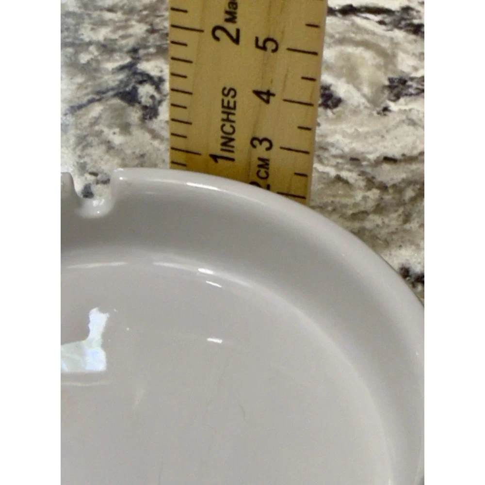 Vintage White Porcelain Ashtray Gold Trim 4